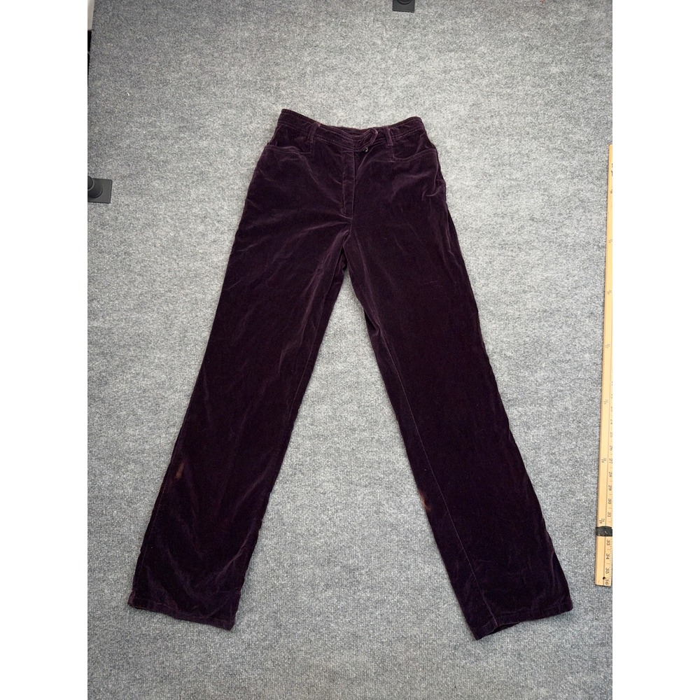 Vintage Express EXP Purple Corduroy Pants Womens 1/2R High Rise Straight Leg 90s
